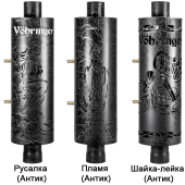 «Ферингер Дымоход стартовый с резной корзиной и рег. конвекцией + регистр D115мм L 1м. ц. черный РКШ» – 1