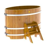 «Купель Bentwood из лиственницы овальная натуральная Рустик 0,8х1,42 h-1,0» – 1