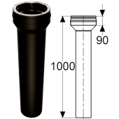 «Шидель PERMETER 25 переходник Топка - PM25 1000 мм. д 8a, внутр. 130 мм., внешн. 180 мм., чёрный» – 1