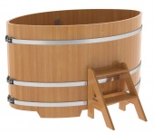 «Купель Bentwood из лиственницы овальная натуральная 1,08х1,75 h-1,1» – 1