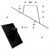 «Шидель PERMETER 25 проходы через крышу 11e, внутр. 150 мм., внешн. 200 мм., чёрный» – 1