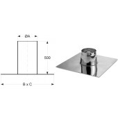 «Шидель PERMETER 25 проход через крышу 0° 11a, внутр. 130 мм., внешн. 180 мм., серебристый» – 1