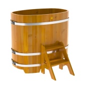«Купель Bentwood из лиственницы овальная натуральная Рустик 0,76х1,16 h-1,1» – 1