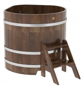 «Купель Bentwood из лиственницы угловая мореная из сращенных ламелей 1,03х1,03 h-1,0» – 1