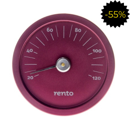 Термометр RENTO алюминиевый круглый для сауны, клюква, артикул 263793