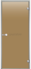 Дверь стеклянная Harvia DA91901 ALU 9x19 коробка серая, стекло бронза