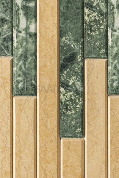 «Ферингер Каменный цветок Змеевик + Окаменевшее дерево фасад, наборная ламель, м21» – 3