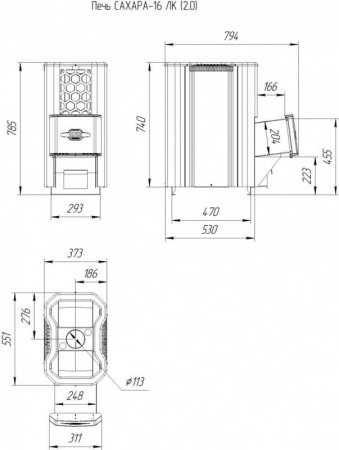 «Теплодар печь-каменка САХАРА 16 ЛК (2.0)3» – 3