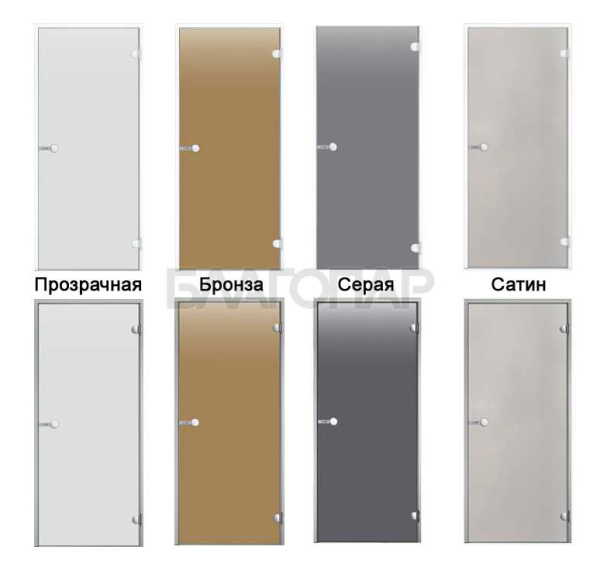 «Дверь стеклянная Harvia DA81905 ALU 8x19 коробка серая, стекло сатин1» – 2