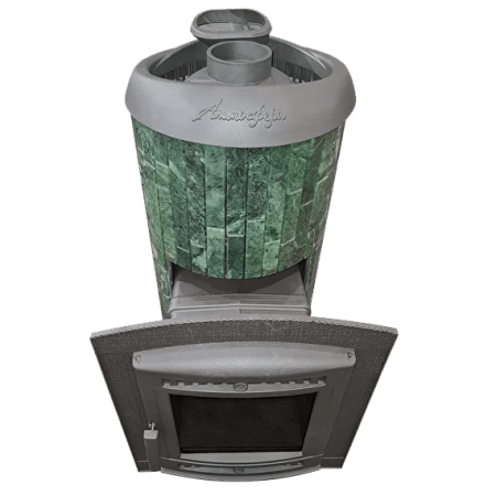 «Печь банная "Атмосфера XL" в ламелях из натурального камня "Змеевик" наборный3» – 3