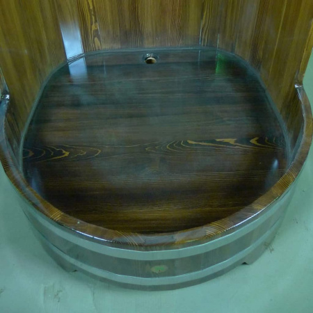 «Душевая кабина Bentwood из лиственницы мореная с держателем для шторки 0,9х0,9х2 м.3» – 6