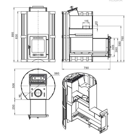 «ВЕЗУВИЙ Скиф с закрытой каменкой Ковка (210) "М"3» – 4