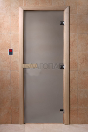 Дверь "Теплое утро" (каленое матовое стекло Сатин, 8мм, 1900х600 мм)