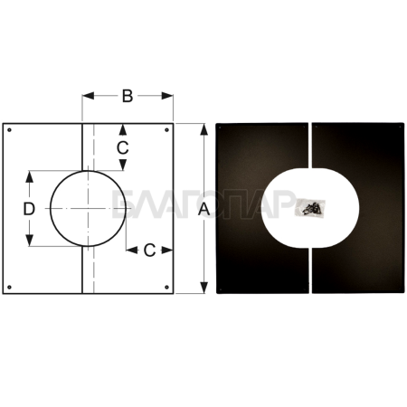 Шидель PERMETER 25 декоративная пластина 0° - 5° 15a, внутр. 130 мм., внешн. 180 мм., чёрный