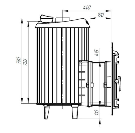 «Печь банная Атмосфера L в ламелях "Окаменевшее дерево" наборный до 24 м³3» – 4