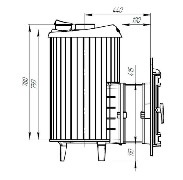 «Печь банная Атмосфера L в ламелях "Окаменевшее дерево" наборный до 24 м³1» – 4