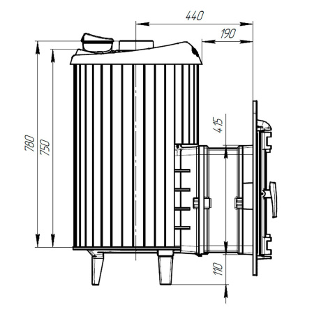 «Печь банная Атмосфера L в ламелях "Россо Леванто" наборный до 24 м³3» – 9