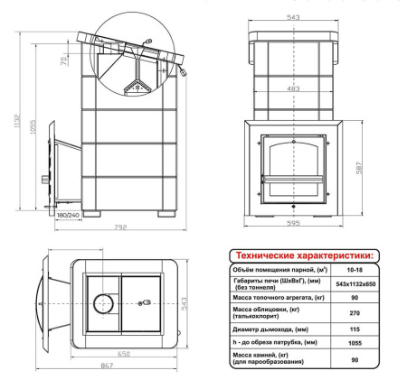 «Печь Сударушка СЕМЕЙНАЯ РК (талькохлорит) с фаской3» – 4