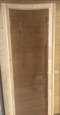 «Банная дверь "Престиж-Р" стекло радиусное бронза размер 1900*700 коробка (ольха, берёза)3» – 9