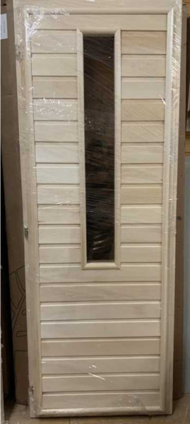 «Дверь из липы "Тула" с прямоугольным окошком стеклопакет (1900х700мм) левая1» – 2