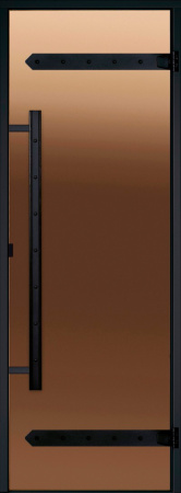 Дверь стеклянная Harvia D71901ML LEGEND 7/19 черная коробка сосна, бронза