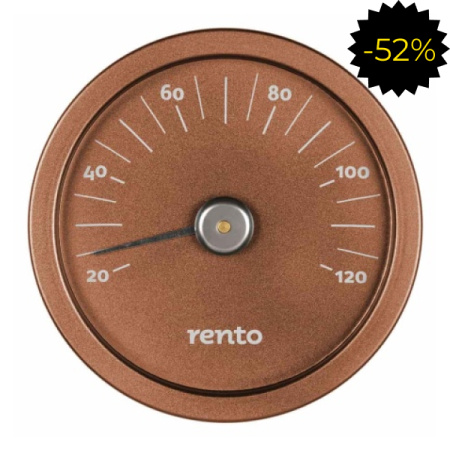 Термометр RENTO алюминиевый круглый для сауны, медь, артикул 276429