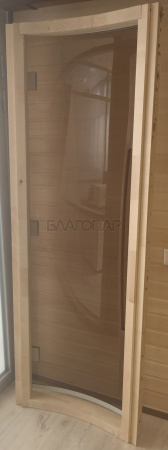 «Банная дверь "Престиж-Р" стекло радиусное бронза размер 1900*700 коробка (ольха, берёза)3» – 6