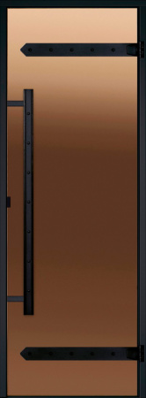 Дверь стеклянная Harvia D91901МL LEGEND 9/19 черная коробка сосна, бронза