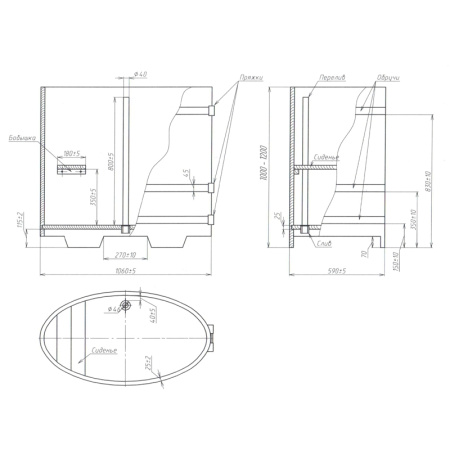 «Купель Bentwood из лиственницы овальная натуральная 0,59х1,06 h-1,13» – 6