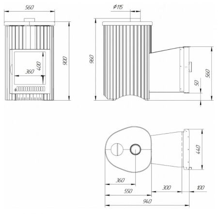 «Ферингер Малютка до 18 м³ змеевик наборная ламель, печь с закрытой каменкой3» – 7