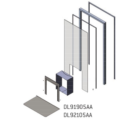 Стеклянная стена Harvia DL92105AA (для печей серии Duo, сатин с белой алюминиевой рамой)
