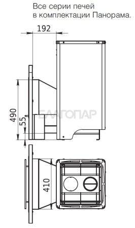 «Дровяная печь для бани и сауны Вулкан Прометей 24 Панорама - Размеры топочного тоннеля печи | БлагоПар» – 5