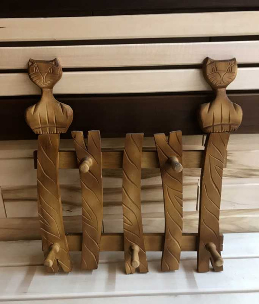 «Вешалка Кошки на заборе. Кавказская липа тонированная1» – 5