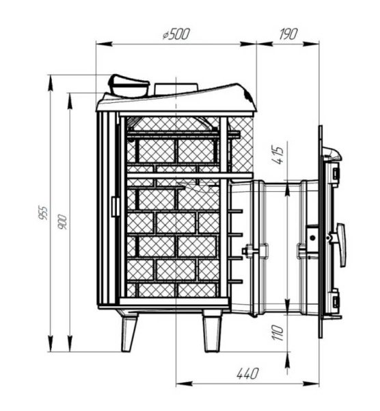 «Печь банная "Атмосфера L" комбинированная сетка-ламель "Змеевик" наборный1» – 4