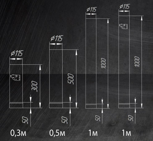 «Ферингер Дымоход - конвектор стартовый с сеткой для камней D115мм L 1м. цвет чёрный1» – 2