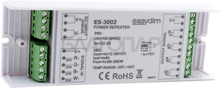 Усилитель контроллера RGB светодиодной ленты 12-36VDC 4*8A ES-3002