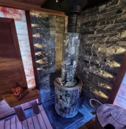 «Печь банная "Атмосфера XL" в ламелях из натурального камня "Змеевик" наборный3» – 7