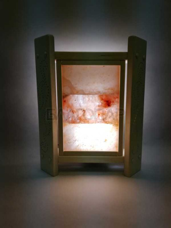 «Абажур Угловой липа с гималайской солью и узором3» – 2