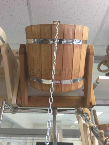 «Обливное устройство ВОДОЛЕЙ липа МОРЁНОЕ с ПЛАСТИКОВОЙ вставкой (ведро липа)1» – 5