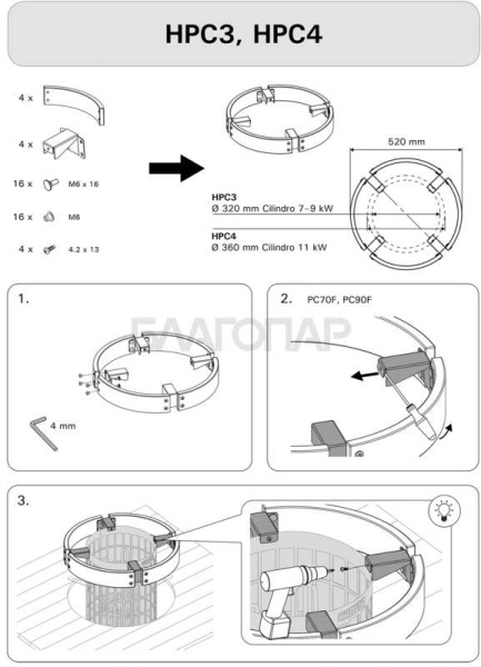 «Защитное ограждение Harvia HPC3 (для электрической печи Cilindro 7 / 9 кВт)1» – 3